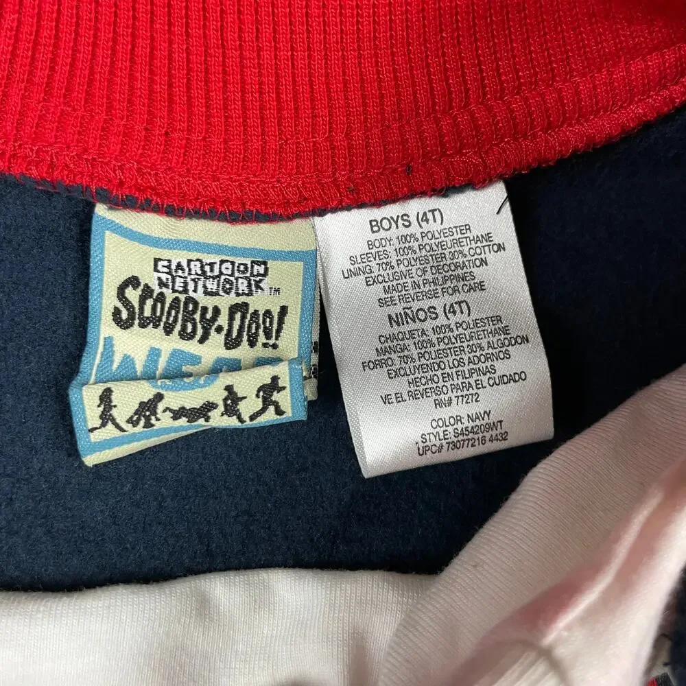 Vintage 90s Scooby Doo Soccer Mania Boys Navy Snap 2Pc Shirt & Jacket Set 4T - Picture 9 of 12